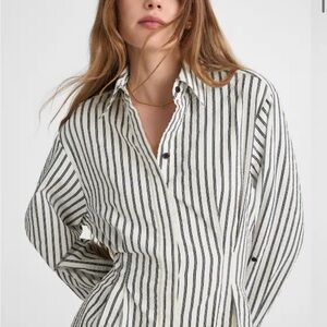 Tucked Mini Shirtdress